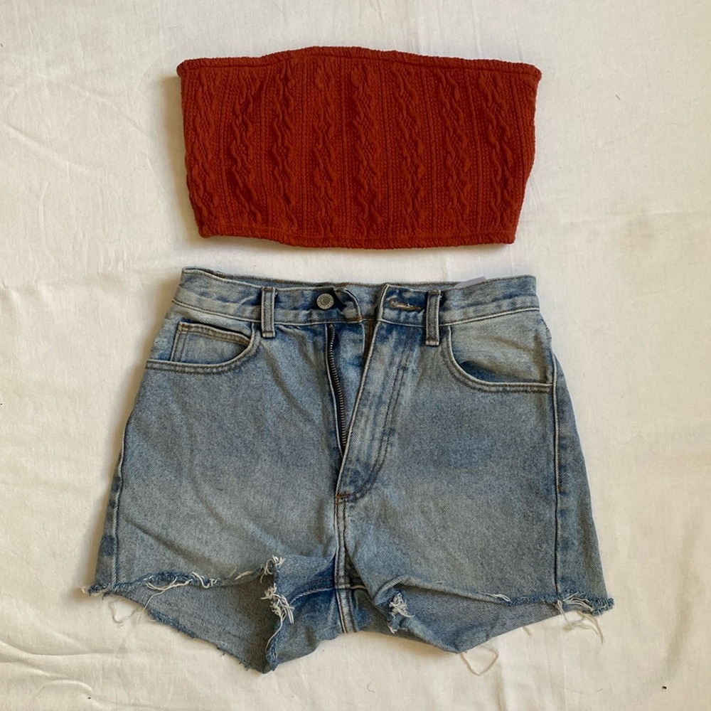 Kaylee Kollection Burnt orange knit tube top size M